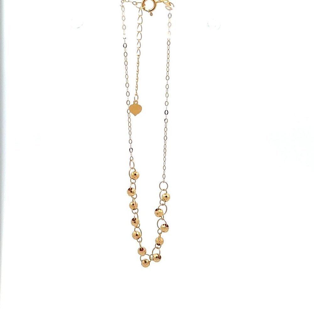 18K Gold Bracelet 6 inches plus 1 inch Tiny Beads 0.68 grams - Picture 10 of 11
